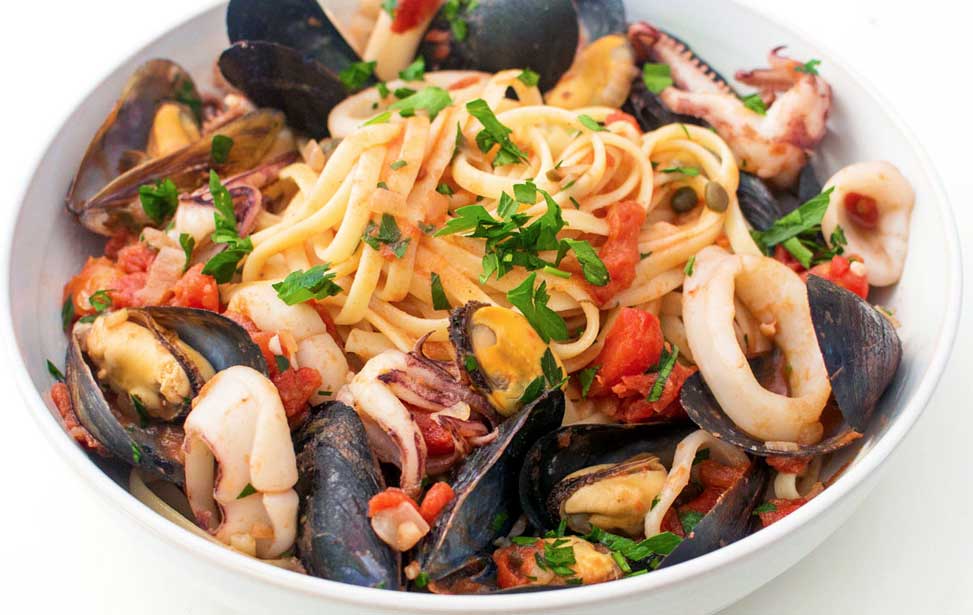 Seafood Linguini at Traders Restaurant , Sanibel Island